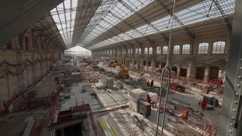 Austerlitz Station Paris undergoing final stages of major restoration and Video stock 306573550