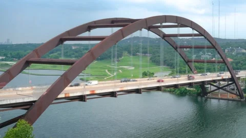 Austin 360 Bridge Timelapse 4K in Rush Hour Traffic with Cars Stock Footage 274519407