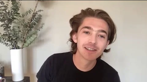 Austin Abrams talks to Stefan Pape about his new movie Chemical Hearts - 2020 Video stock 138807485