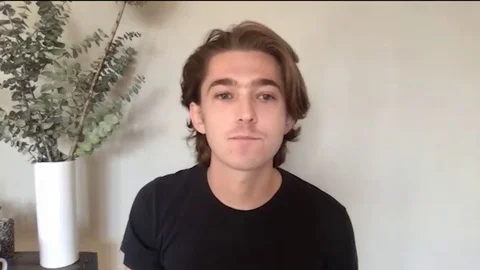 Austin Abrams talks to Stefan Pape about his new movie Chemical Hearts - 2020 Video stock 138807603