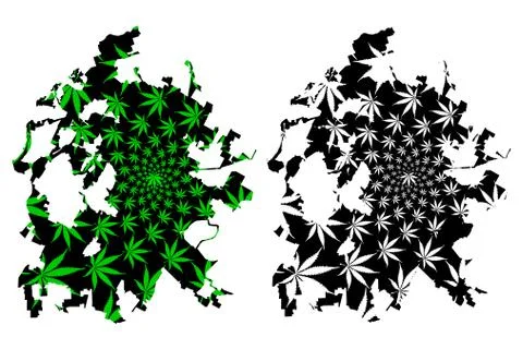Austin city - map is designed cannabis leaf Stock Illustration