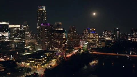 Austin Downtown at Night 4 Stock Footage 276964054