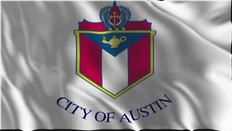 Austin flag waving slowly Stock Footage 341499979