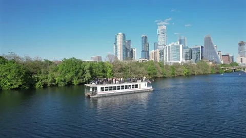 Austin river boat Stock Footage 307266387