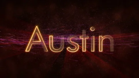 Austin - Shiny looping city name text animation Stock Footage 99593114