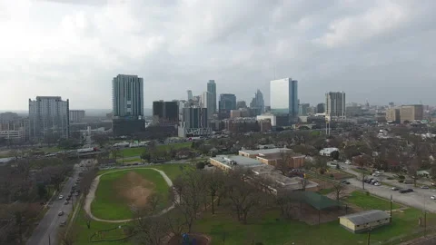 Austin Skyline Day Drone Ease In 4k Stock Footage 145235616