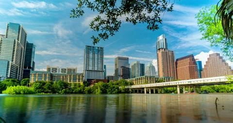 Austin Skyline Daytime Timelapse Stock Footage 155108796