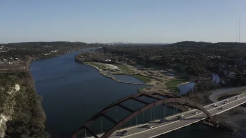 Austin Skyline, Pullback shot Reveal Skyline, Austin Sunset 4K, PennyBaker B Stock Footage 235943309