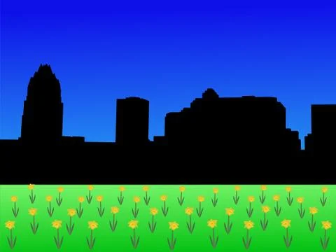 Austin skyline in spring Ilustración de archivo