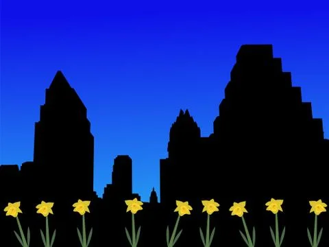 Austin skyline in spring Stock Illustration
