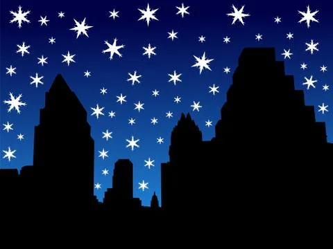 Austin skyline in winter Ilustración de archivo
