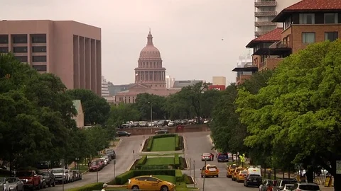 Austin Texas - Look toward Capitol from UT Austin Campus Stock Footage 82851773