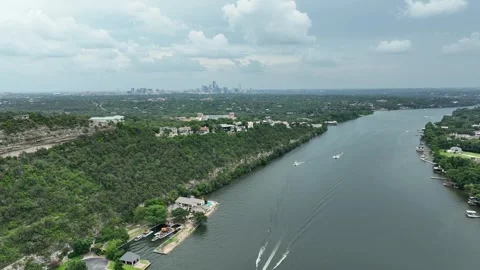 Austin Texas from Mount Bonnell Stock Footage 280351294