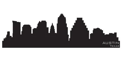 Austin, texas skyline. detailed vector silhouette Stock Illustration