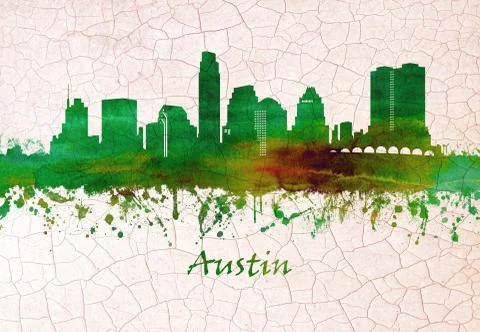 Austin Texas skyline Illustrazione stock