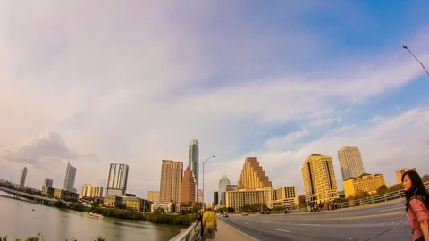 Austin Texas Skyline Sunset Time Lapse Stock Footage 73607481