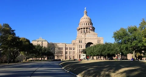 Austin Texas State Capitol building grounds 4K Stock Footage 102654774