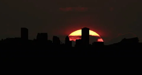 Austin Texas Timelapse Big Sun Sunrise Time Lapse Stock Footage 148039671