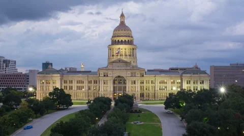 Austin, Texas, USA, State Capitol Building, time-lapse Vídeos de archivo 33197817