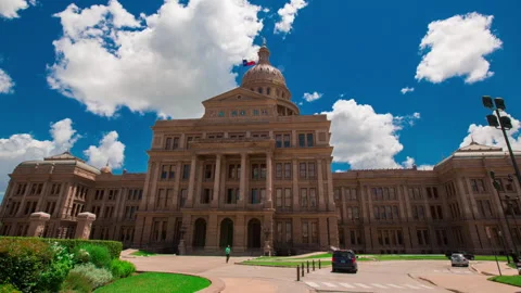 Austin, TX - 2015, Aug 14: Texas State Capitol Building Hyperlapse Stock Footage 310563460