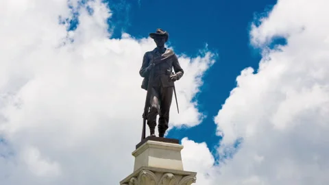 Austin, TX - 2015, Aug 14: Texas Brigade Statue Hyperlapse Stock Footage 310563484