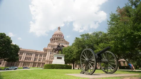 Austin, TX Capitol Building During the Day : Time Lapse Stock Footage 64532533