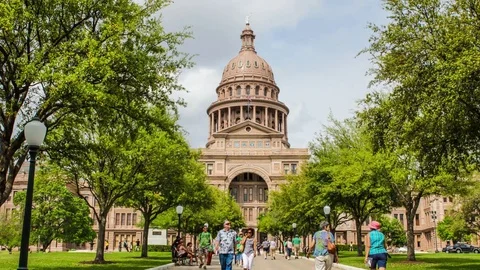 Austin TX Capitol Building Time Lapse. Stock Footage 73607240