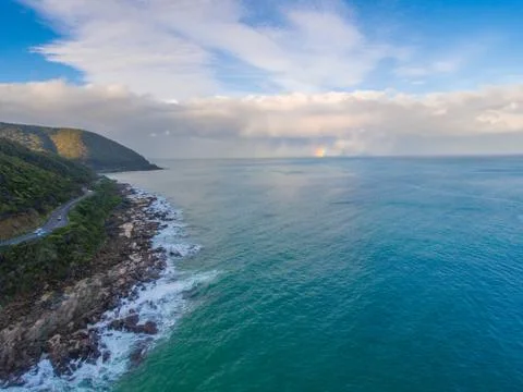 Austraila Coastline Rainbow Stock Photos