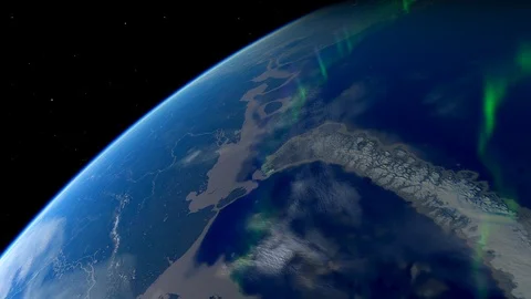 Austral Aurora over the Antarctic Ocean. Stock Footage 123090823