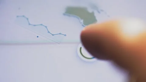 Australasian analytics map combines route graph and gauge Stock Footage 346043488