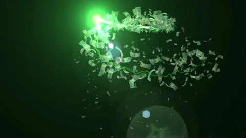 Australia 100 dollar note particle light glow animation Stock Footage 147580828