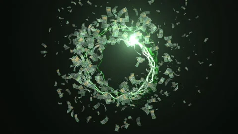 Australia 100 dollar note particle light glow animation Stock Footage 147580903