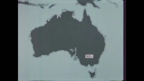 AUSTRALIA - 1957 - An animated map shows how the weather and trade winds affect Stock Footage 259550989