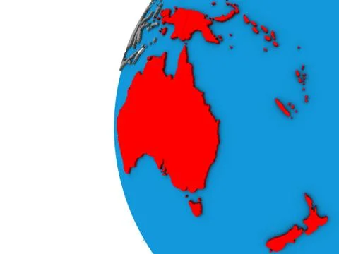 Australia on 3D globe Stock Illustration