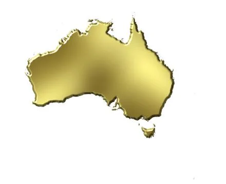 Australia 3d golden map Stock Illustration