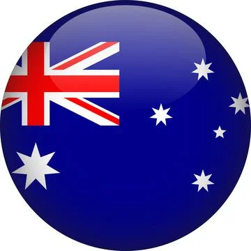 Australia 3D Rounded Flag Vector Stock Illustration