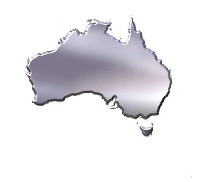 Australia 3D Silver Map Stock Illustration