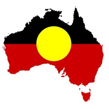 Australia Aboriginal map on white background with clipping path Stock Illustration