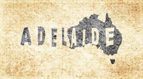 Australia Adelaide Typography Map Stock Illustration