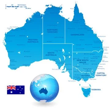 Australia Administrative Map Set Stock-Illustration