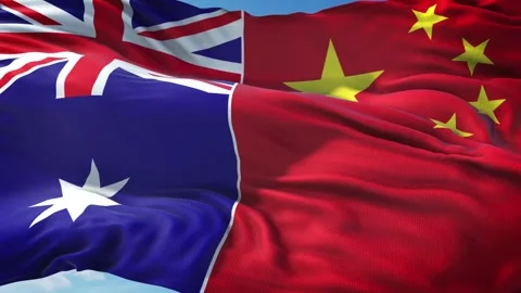 Australia and China Flag Stock Footage 339289999