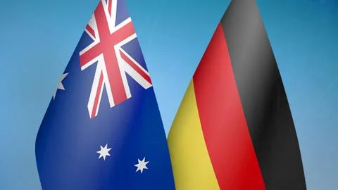 Australia and Germany two flags Stock Illustration