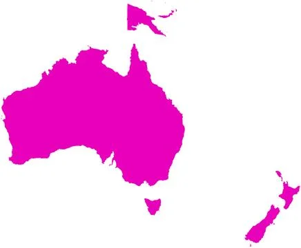 Australia and Oceania MAP in Blue, Country Border, Australia and Oceania Ma.. Stock Illustration