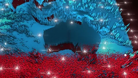 Australia and Oceania Technology Map Stock Footage 234700579