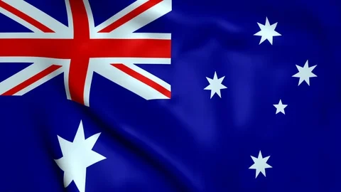 Australia Animated Waving Flag 3D Stock Footage