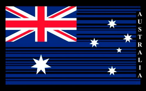 Australia barcode flag Stock Illustration