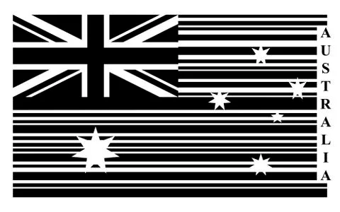 Australia barcode flag Stock Illustration