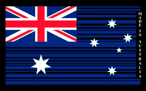 Australia barcode flag, vector Stock Illustration