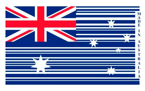Australia barcode flag, vector Stock Illustration