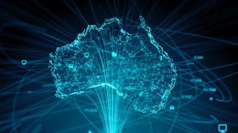 Australia big data IOT network using cloud computing information technology  스톡 일러스트
